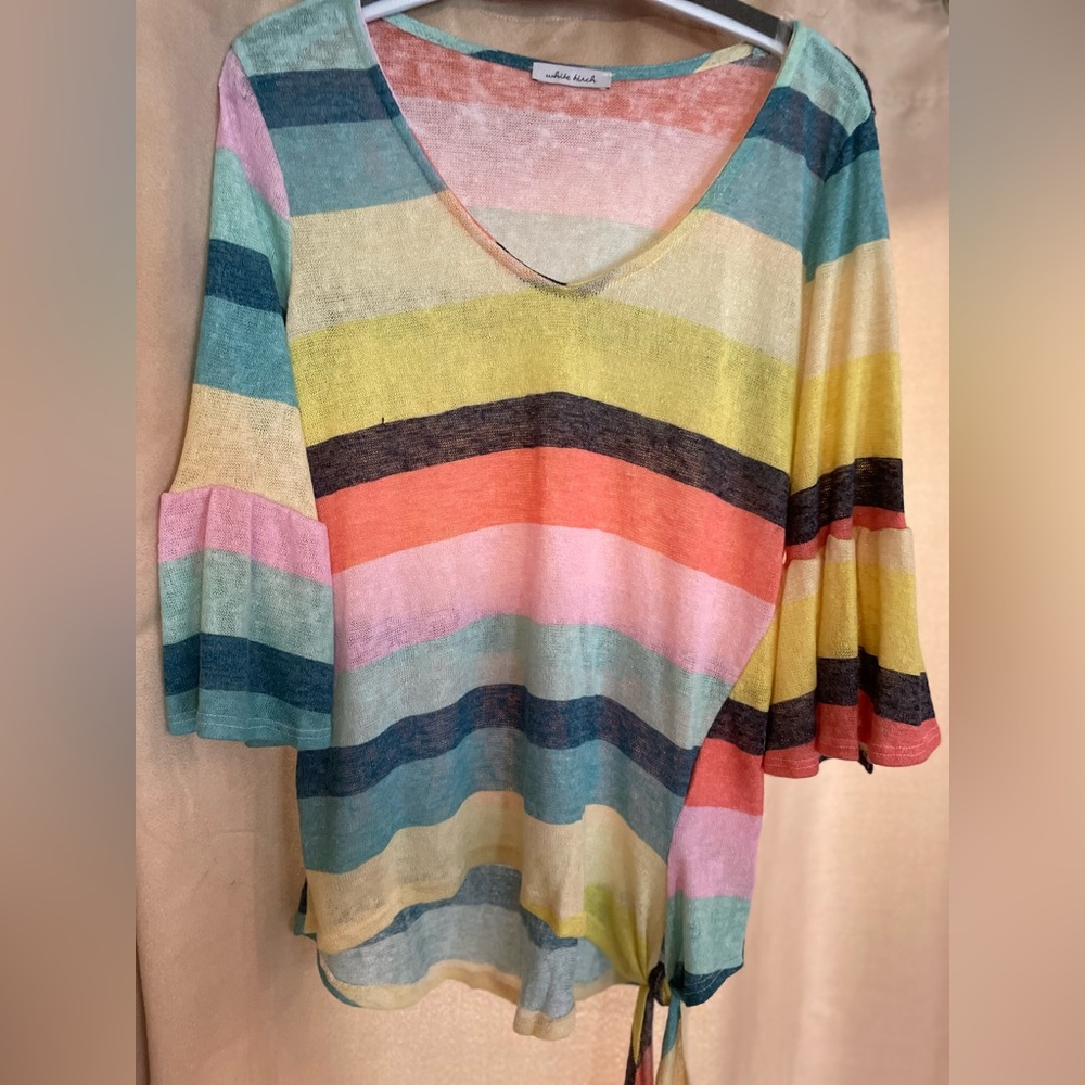 NWT White Birch 3/4 Split Sleeve Top